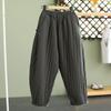 Winter Warm Clip Cotton Thickened Retro Down Cotton Pants Women's Outwear Elastic Waist Loose Relaxed Pants