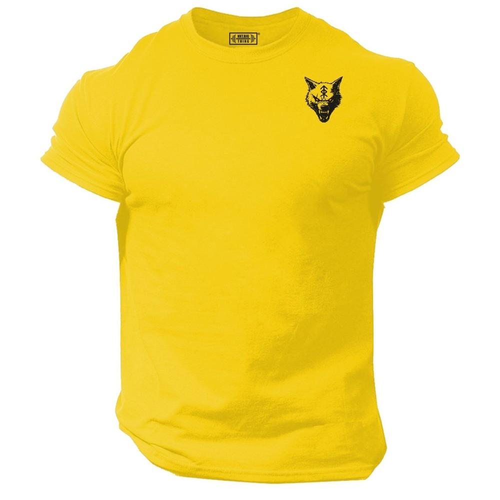 Vikings Wolf T Shirt Pocket Gym Clothing Bodybuilding Training Workout Mma Top