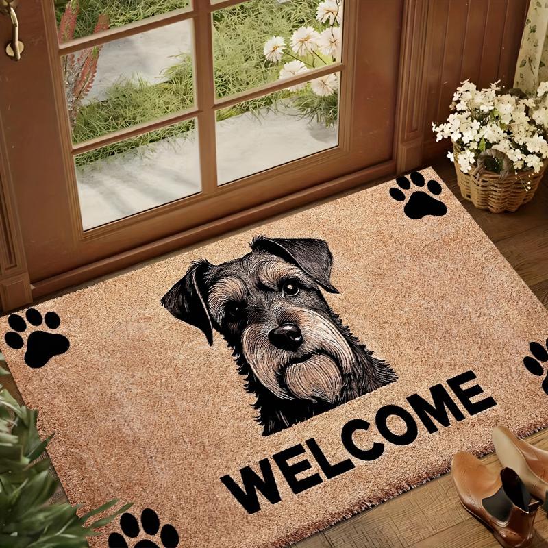 "Welcome" Carpet Entry Rugs Cute Dog Living Room Decoration Home Kid Play Mat Anti-slip Rug Washroom Floor Mat Gift Alfombra