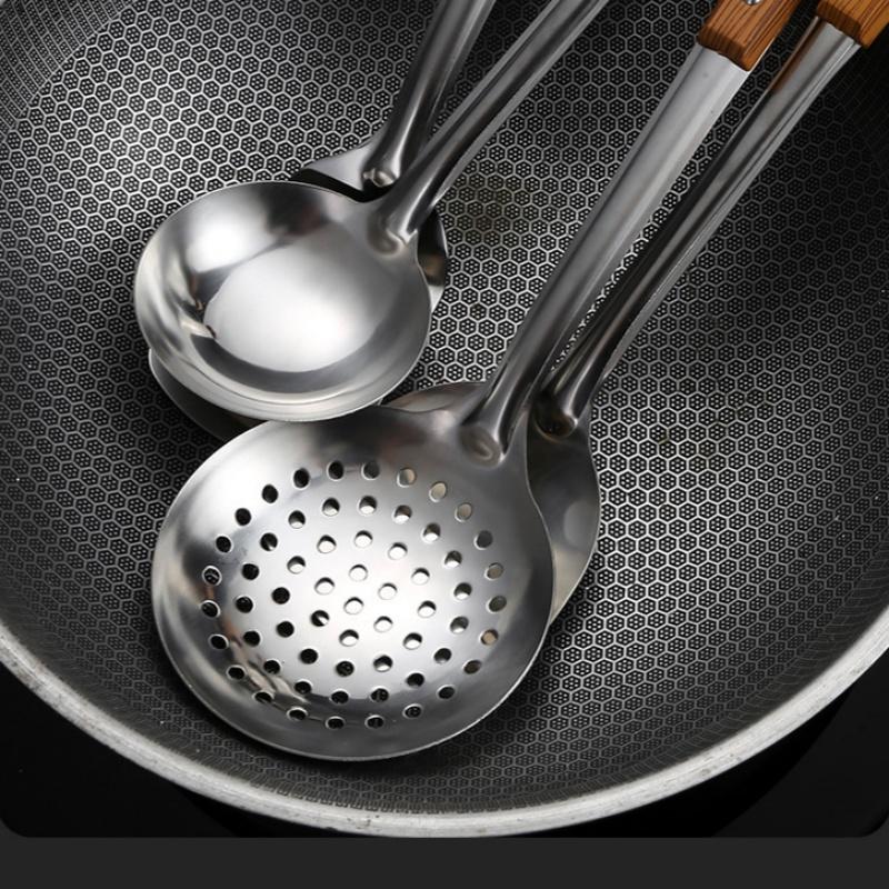 Durable Stainless Steel Wok Spatula Long Handle Kitchen Gadgets Kitchen Cooking Utensil Set Rice Spoon Ladle Cooking Tools