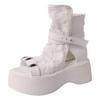 Retro design hollow short boots breathable fashion cool boots women's summer fashion niche versatile open-toed platform sandals