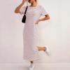 Spring and summer, new European and American, split design women's fashion striped jumpsuit