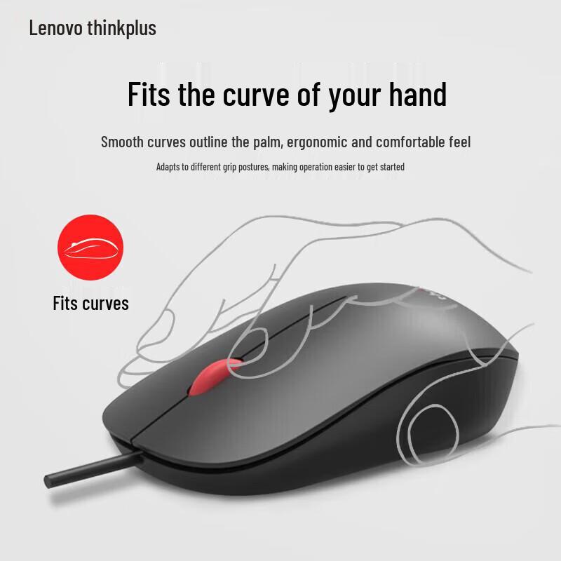 Lenovo ThinkPlus M80 Wired Office Mouse