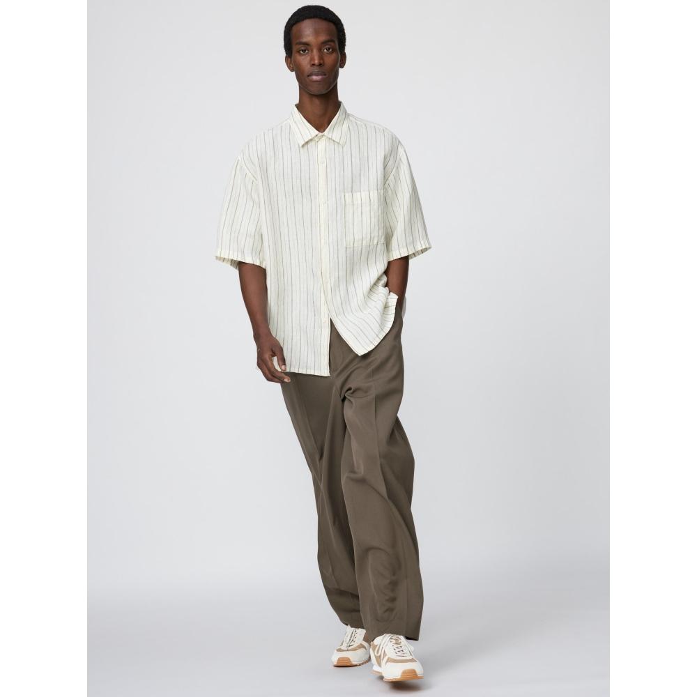 Uniqlo Japan Premium Linen Oversized Shirt Stripe