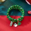 4Pc/Set Merry Christmas Tree Santa Claus Bracelet For Women Xmas Deer Crystal Polymer Clay Beads Woven Bracelet New Year Jewelry