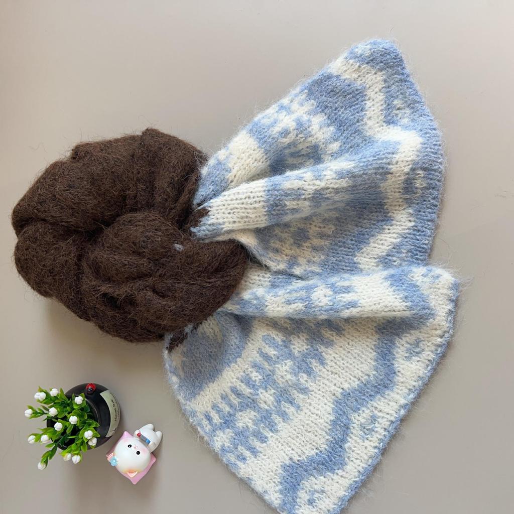 2025 Women's Cute Fair Isle Knit Scarf - Versatile Winter Warmth for Students & Couples