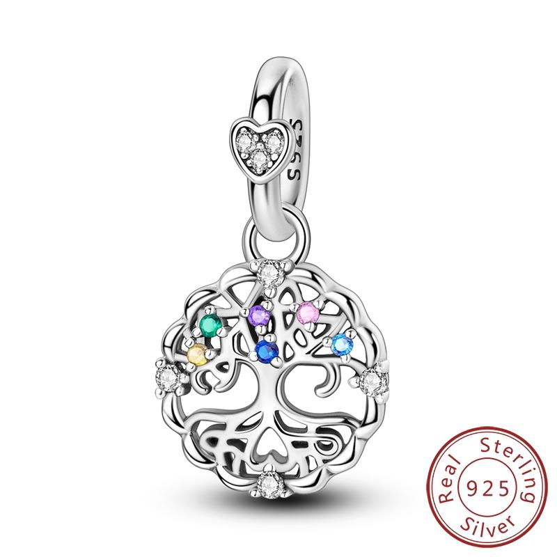 Charms Beads 925 Sterling Copper Pink Butterfly Luminous Firefly Chameleon Heart Charm Fit Original Bracelet DIY Holiday Zircon