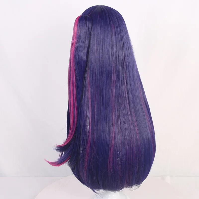 Anime Oshi No Ko Hoshino Ai Purple Wig Cosplay Headwear Girl Lolita Ponytail Heat Resistant Synthetic Wigs Accessories Hair