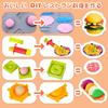 Heculos Knete, 48 Teile, DIY Knetspielzeug, 4-in-1 Luxus-Set mit Lebensmittelformen, Knetwerkzeugen, Hamburger, Eisdiele und Bäckerei Rollenspiel-Set, Chr