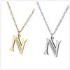 My Shape A-Z Letters Necklaces Girls Initials Alphabet Gold Color Chains Stainless Steel Rhinestone Name Pendant Choker Jewelry