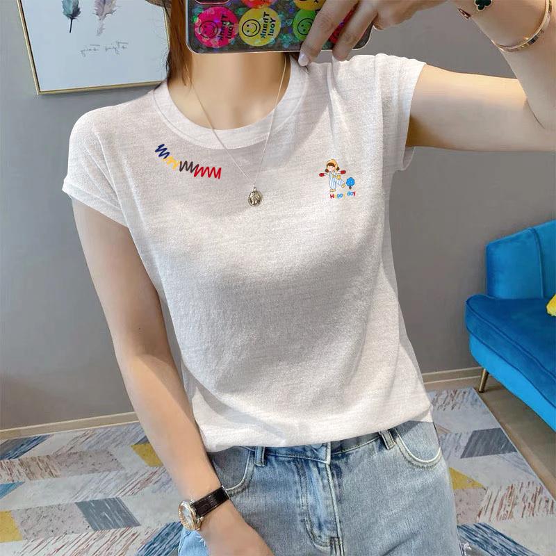 Women's Bamboo Cotton Ruffle-Sleeve T-Shirt - Summer 2025 Round Neck Breathable Top