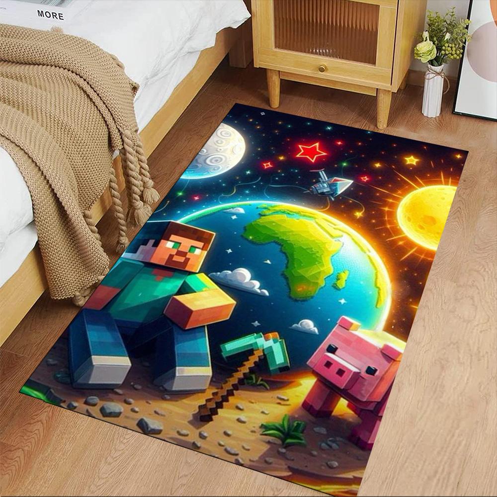Minecraft Floor Mat Suitable for Dormitory Foyer Playrooms Dining Room Antislip Carpet Office home decor Luxury Gift for Birthday, Christmas, Wedding