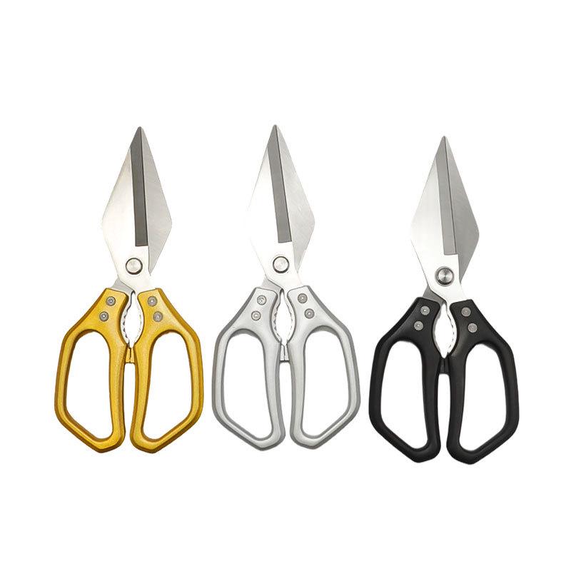 Stainless Steel Multifunctional Kitchen Shears for Cutting Bone, Scraping Fish Scales, and Barbecuing