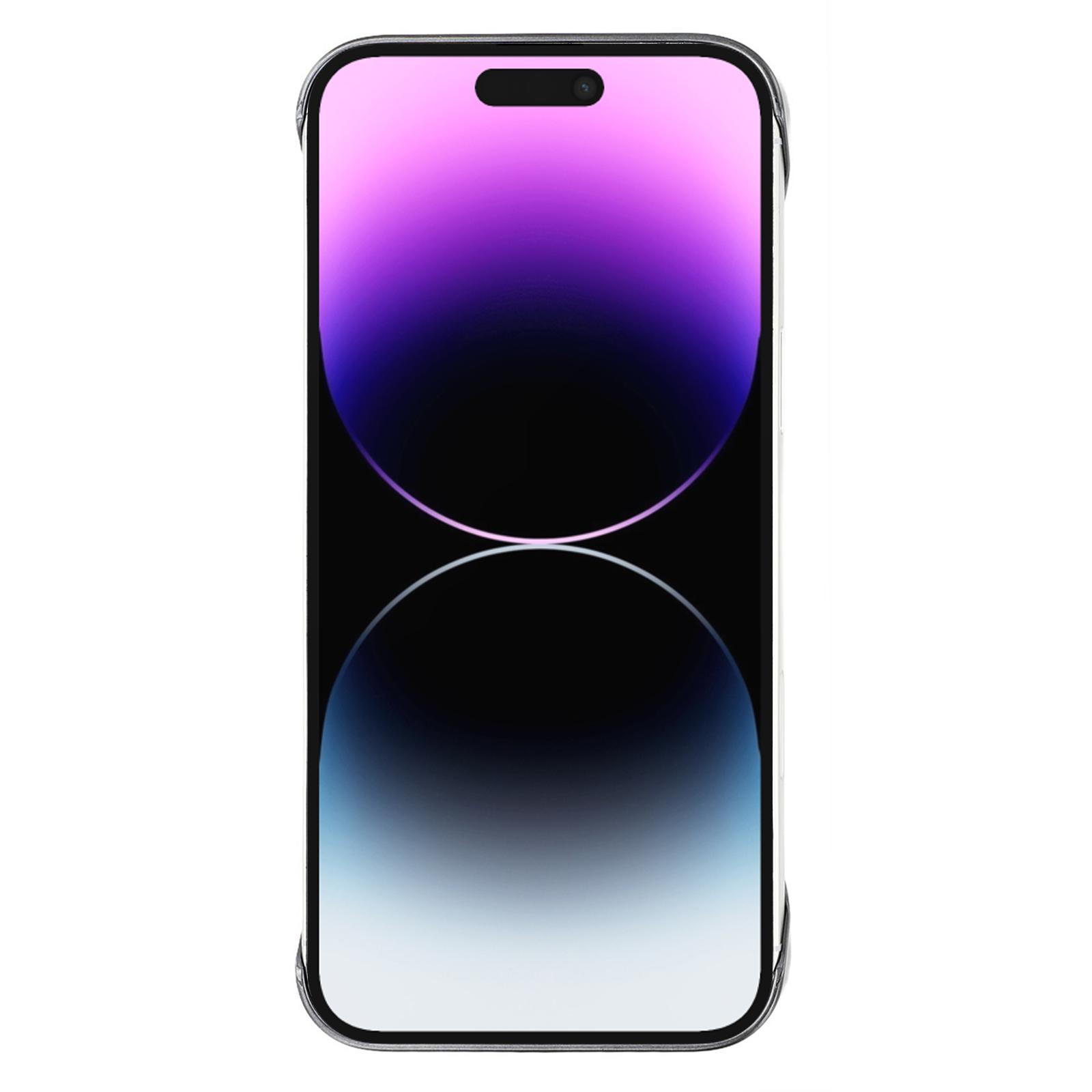 

KIGC For iPhone 14 Pro Max Magnetic Case Electroplating PC+PU Phone Back Cover Black