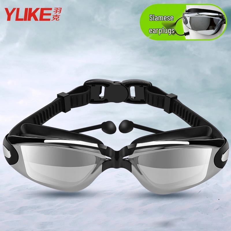 Yuke High-Definition Anti-Fog Adult Swim Goggles with Earplugs for Clear Vision