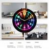 Round Wall Clock 2D Flat Electronic Color Clock Creative Wooden Alarm Clock  Kids Learning
