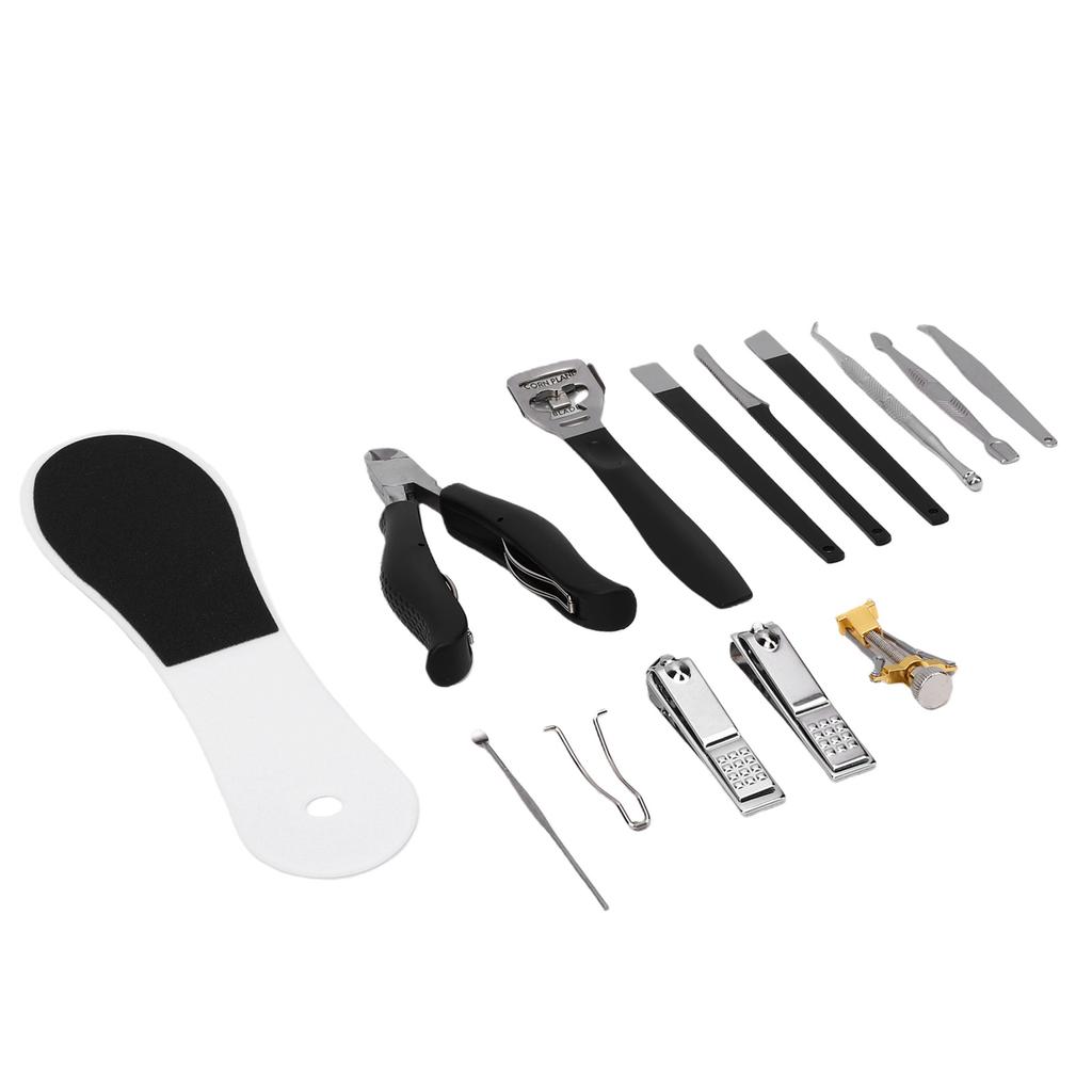 14 Pcs Toenail Care Kit Stainless Steel Toenail Removal Kit with Clippers Scrapers Lifter Ear Spoon Cuticle Pusher