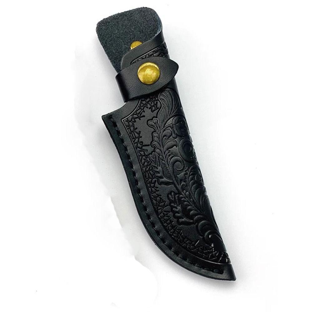 Multi-function Leather Sheath Brown Straight Knife Cover Waist Belt Buckle  Outdoor Tool
