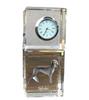 Saluki, Persian Greyhound, Arabian Hound – Crystal Clock with a Photo, a Photo of a Dog In Crystal |
