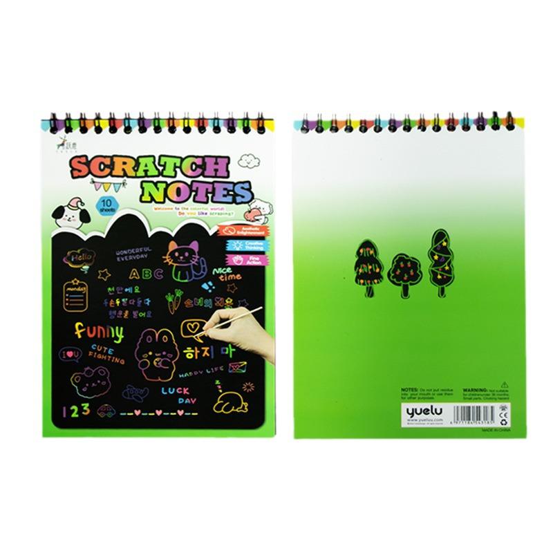 Medium Children’s Colorful Graffiti Scratch Art Book - Fun Drawing Paper for Elementary Students