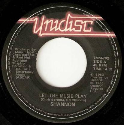 

7inch Record SHANNON Let The Music Play 7MM702 Unidisc 1983 Canada Dance Electronica Used