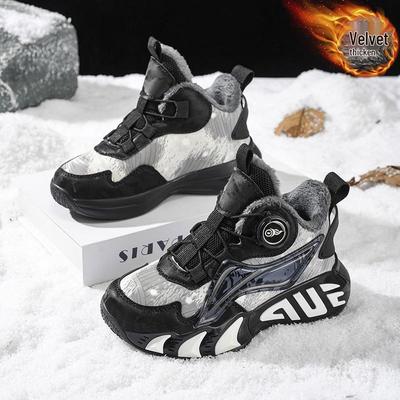 Scarpe da ginnastica da basket invernali 2025 per ragazzi, calde, antiscivolo, con interno in velluto, per bambini