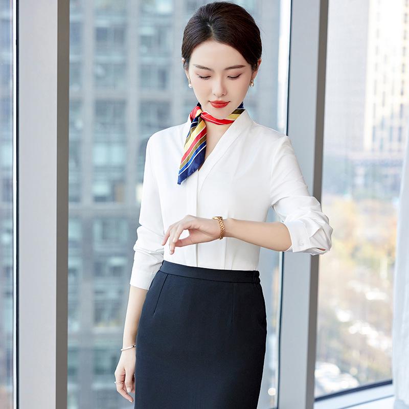 Women's Professional Suit Skirt and Shirt Uniform for Salon, Hotel Reception, and Flight Attendant Workwear