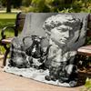 1pc Statue Sculpture Outdoor Flannel Blanket Soft All Season Polyester Throw , Perfect for Picnics & Travel , Picnic Accessory