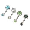 10pcs Belly Button Rings Colorful Rhinestone Stainless Steel Curved Navel Barbell Body Piercing Jewelry