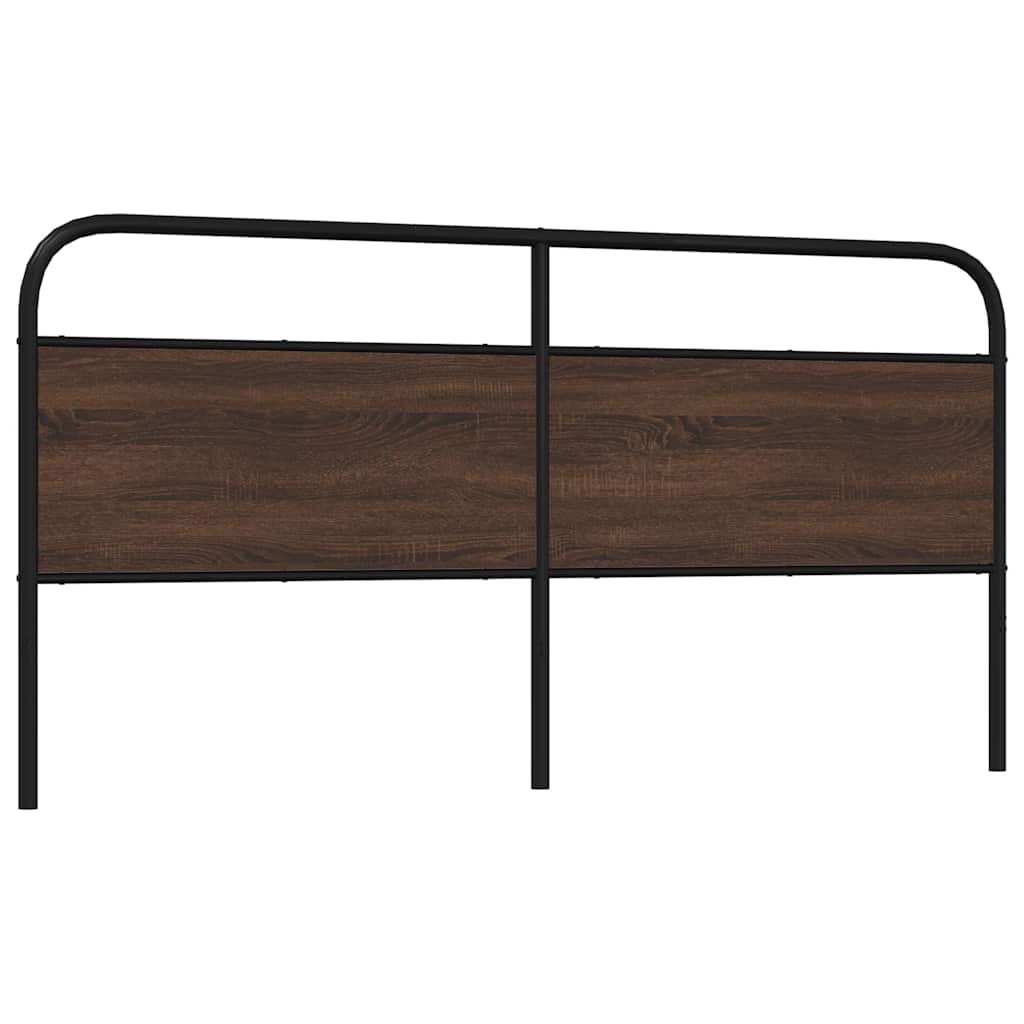 Replacement Headboard Brown Oak Effect 200 cm Steel and Wood Based Material
