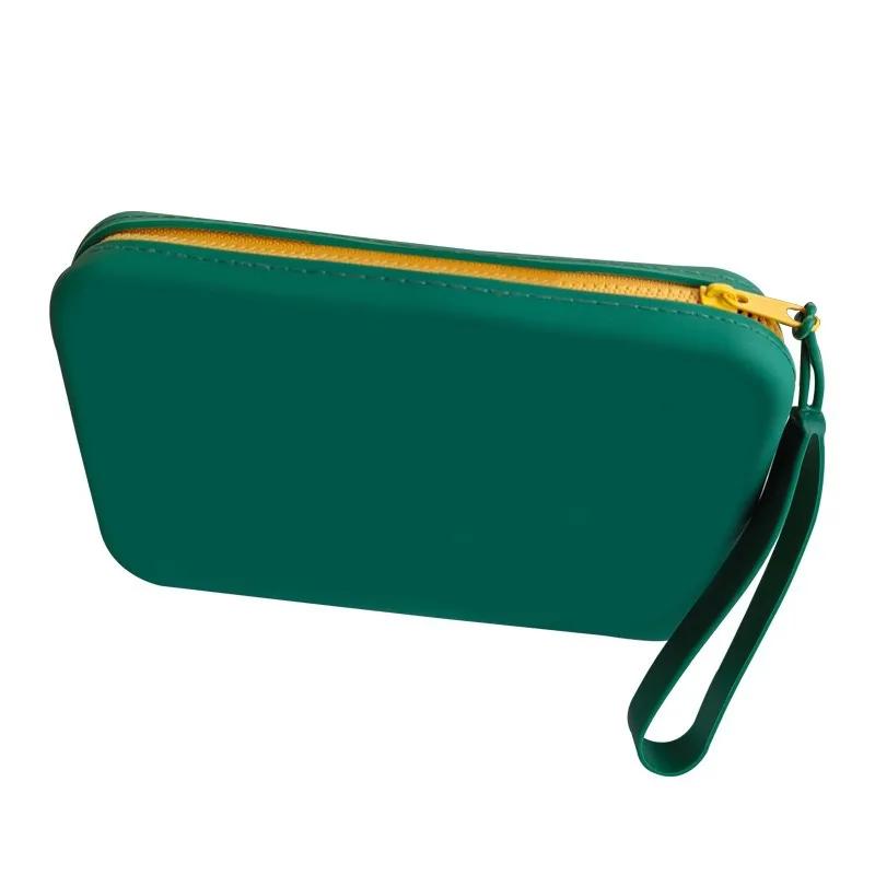 Multifunctional Waterproof Cosmetic Bag with Zipper Square Silicone Storage Bag Portable Travel Cosmetics and Toiletries Bag