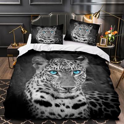 Parure de lit avec housse de couette motif animaux sauvages, King, Queen, Twin, Full Size, imprimé 3D, tigre, lion, léopard, bête, en polyester, pour enfants, garçons et adolescents