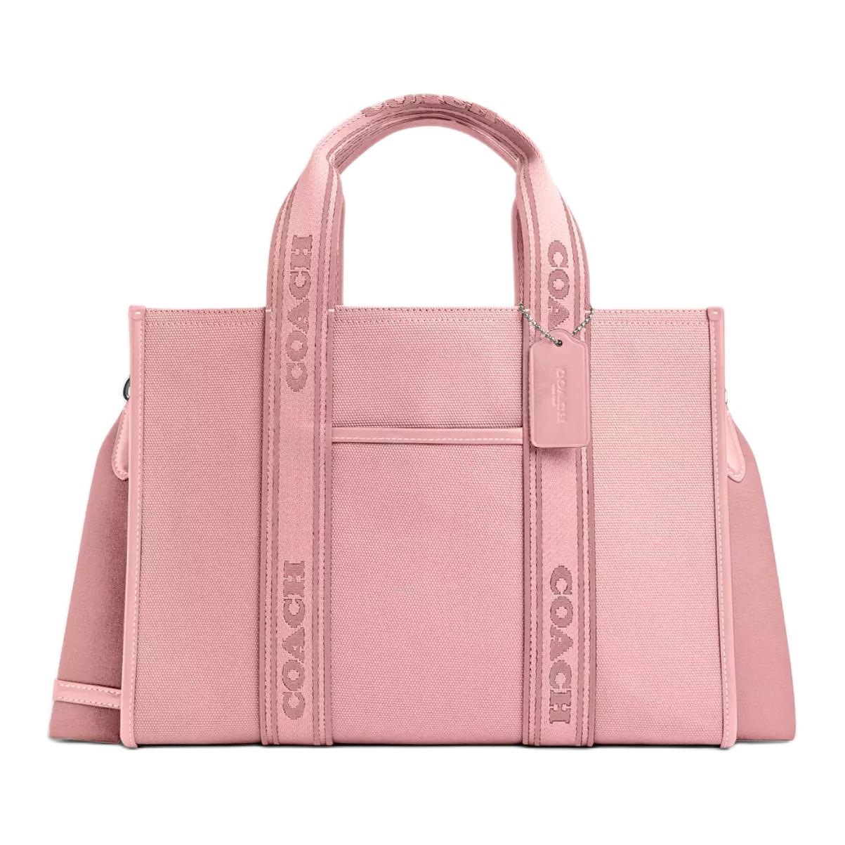 

Coach Smith 34 Logo Fabric And Leather Tote Bag Women tote bags Silver Light-Blush CS617-SVOBD Gift Box Set (Basic Set+Yellow Box)