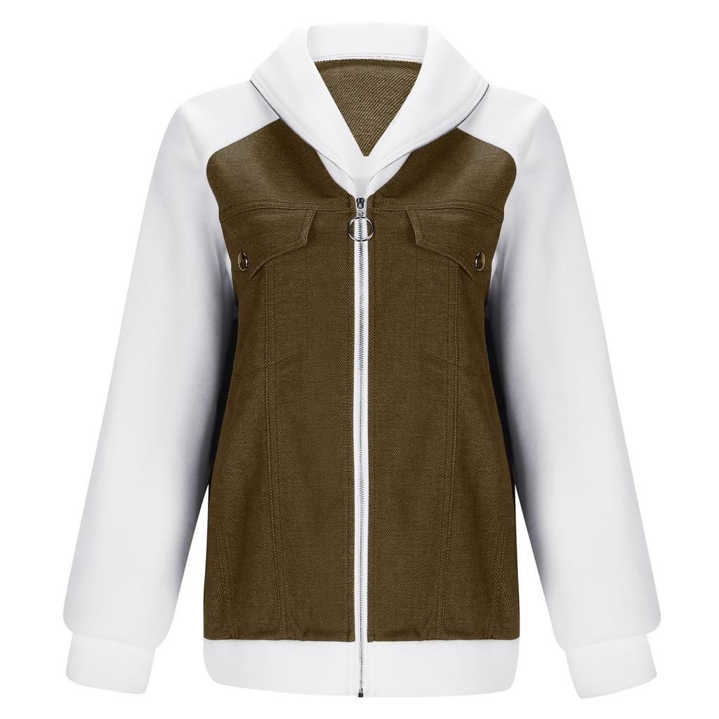 Women Casual Travel Vacation Oversized Long Sleeve Jacket Zip Up Cowboy Casual Outfits Coat