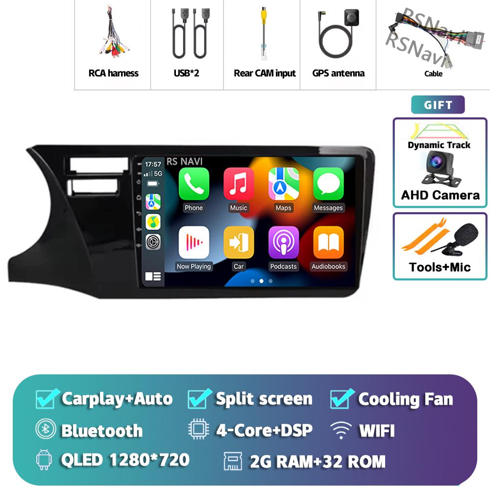 

Android 14 Carplay Auto для Honda City 2014 - 2017 Автомобильный радиоплеер Мультимедиа стерео Навигация 4G+WIFI Головное устройство 2Din AI Voice