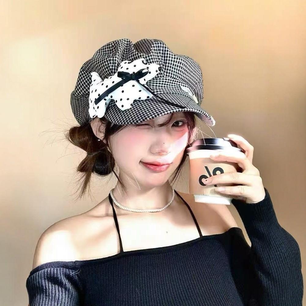 Beanie Hat For Women Cute Polka Dot Dog Pattern Wide Brim Sun Hat Summer Fashion