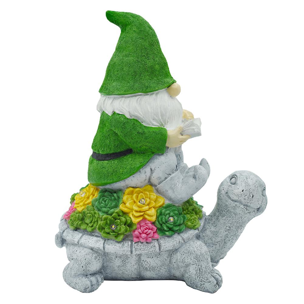 Angel Garden Statue Solar Lamp Decor with Solar Light Solar Turtle Figurine Lawn Decor Garden Decor Outdoor Statue Succulent