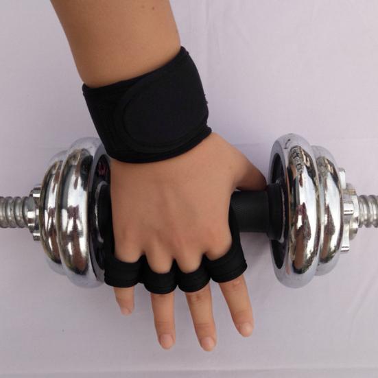 Men Women Gym Fitness Weightlifting Half Finger Anti-skid Glove with Wrist Wrap