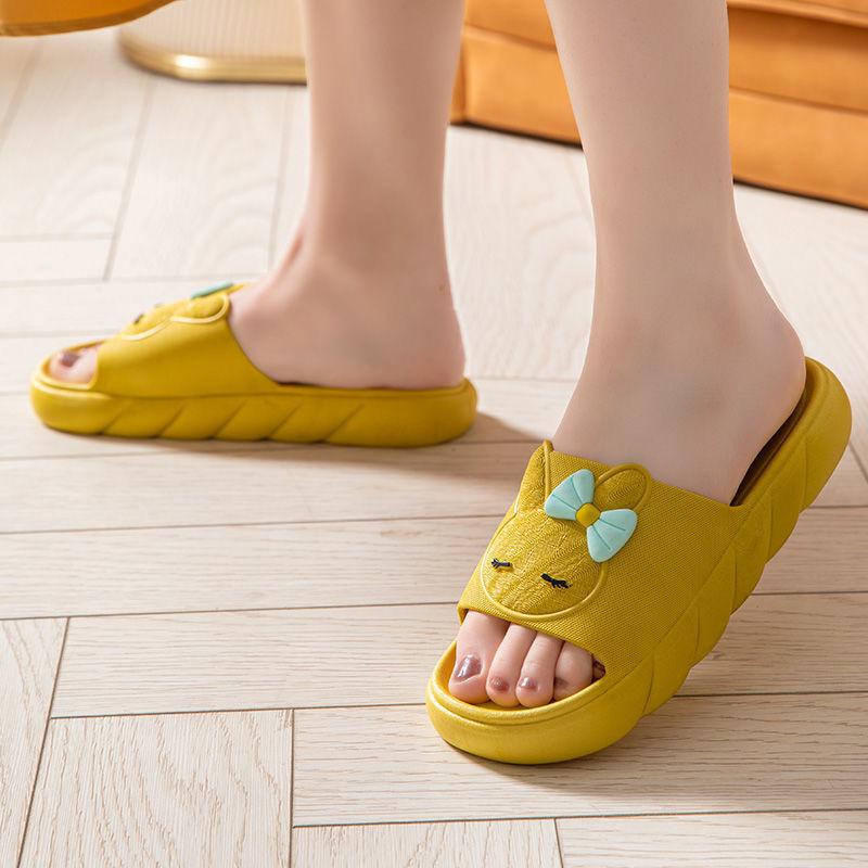 

Сандалии женские для дома, повседневные, на плоской подошве, с шикарными элегантными тапочками, лето 2024, удобные тапочки для женщин, милые домашние 36 зелёный