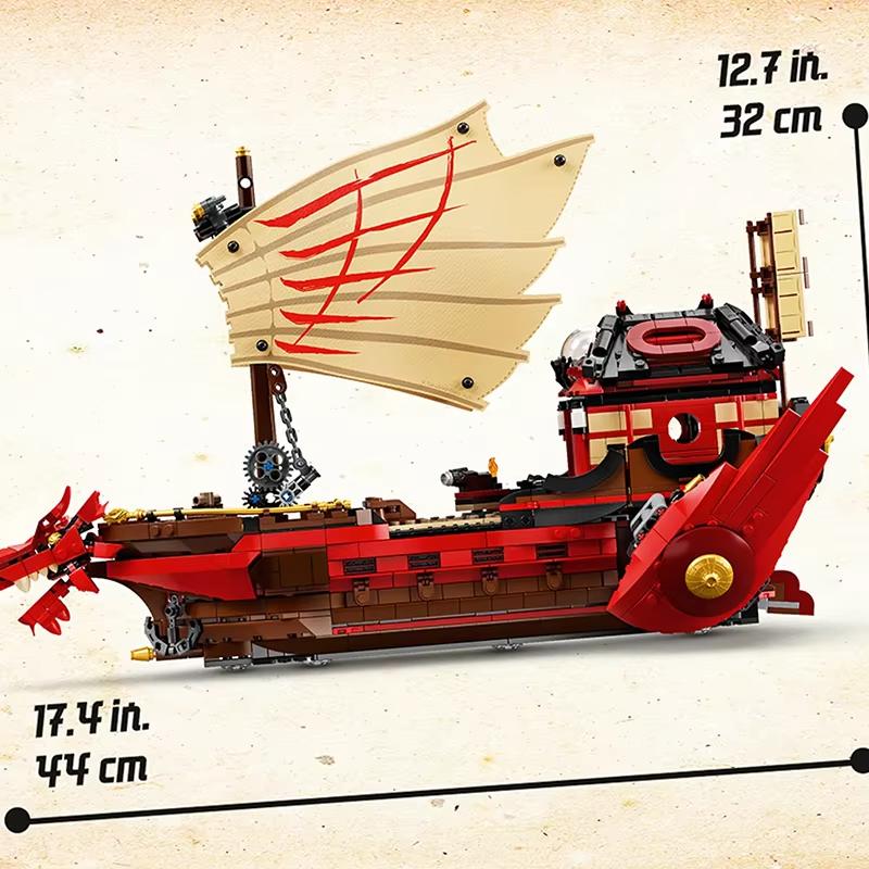 Ninja Series Sets Building Blocks 71705 Destiny's Dragon Bounty Boat Sets Season 1 Ship Children's Gift Assembling Toys