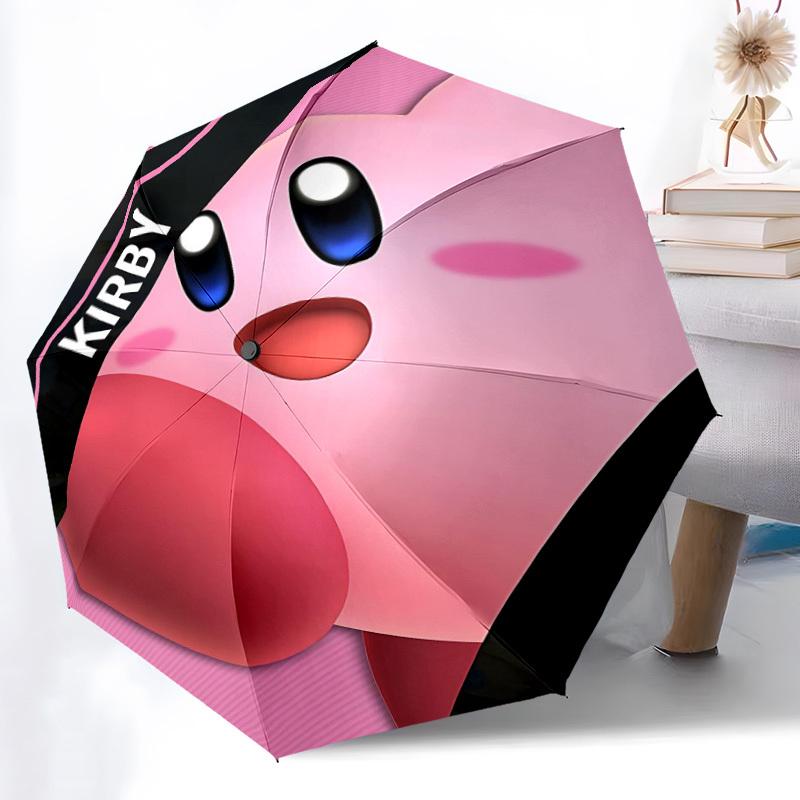 1pc Kirby Automatic Folding Umbrella, 8 Ribs for All-Season Use, Portable for Travel & Outdoor Activities 042