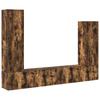 4 piece TV cabinet set smoked oak effect particleboard