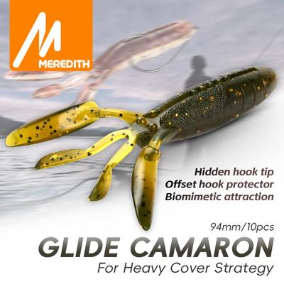 MEREDITH Señuelo Blando Glide Camaron 94mm 8.4g 10uds Antenas de Camarón Patas Dobles Bass Pike JXSC05