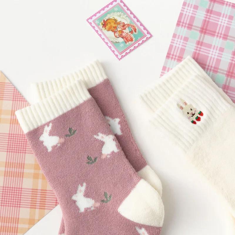 Kawaii Women Animals Cartoon Socks Cotton Rabbit Women Korean Version of Socks Fashion Street Socks