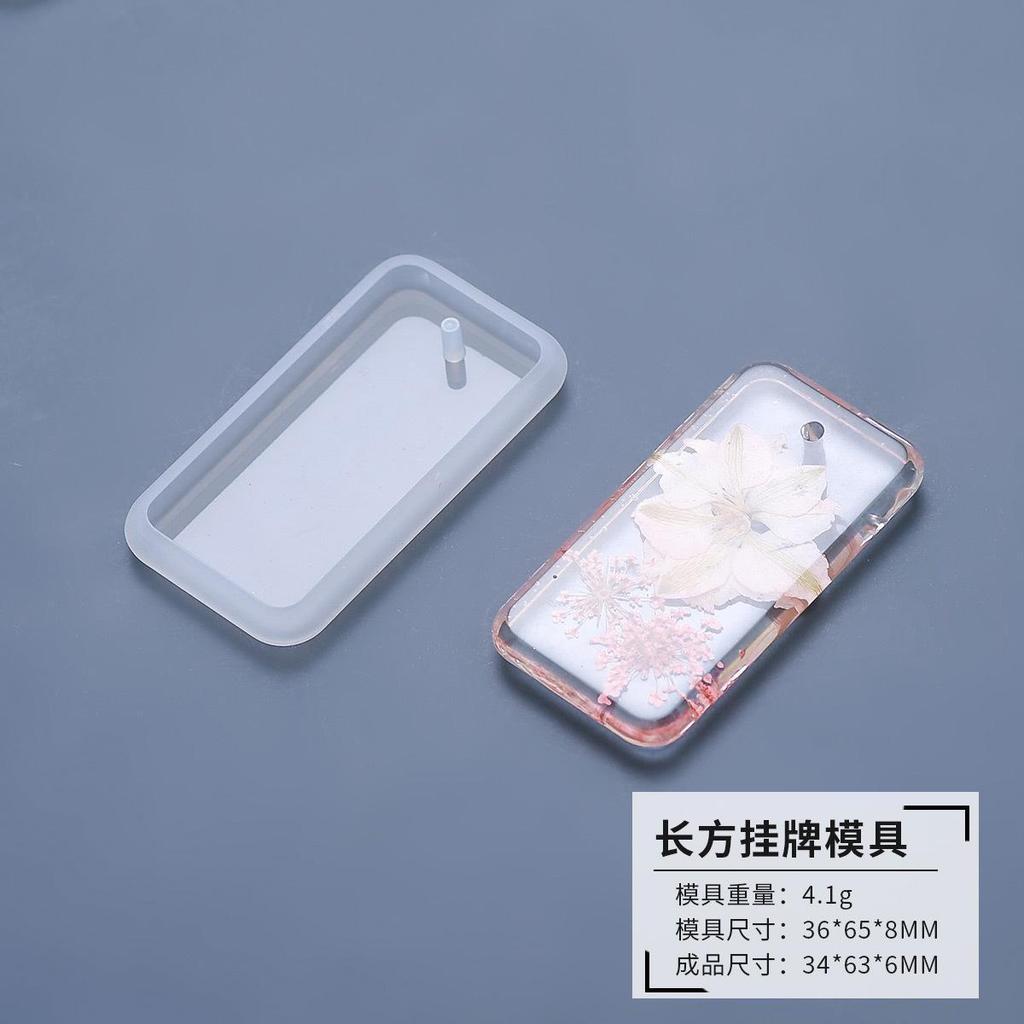 1Pcs DIY Keychain Pendant Silicone Mold Set Crystal Epoxy Resin Mold Round Rectangle Pendants Jewelry Making Mould Kitchen Tools