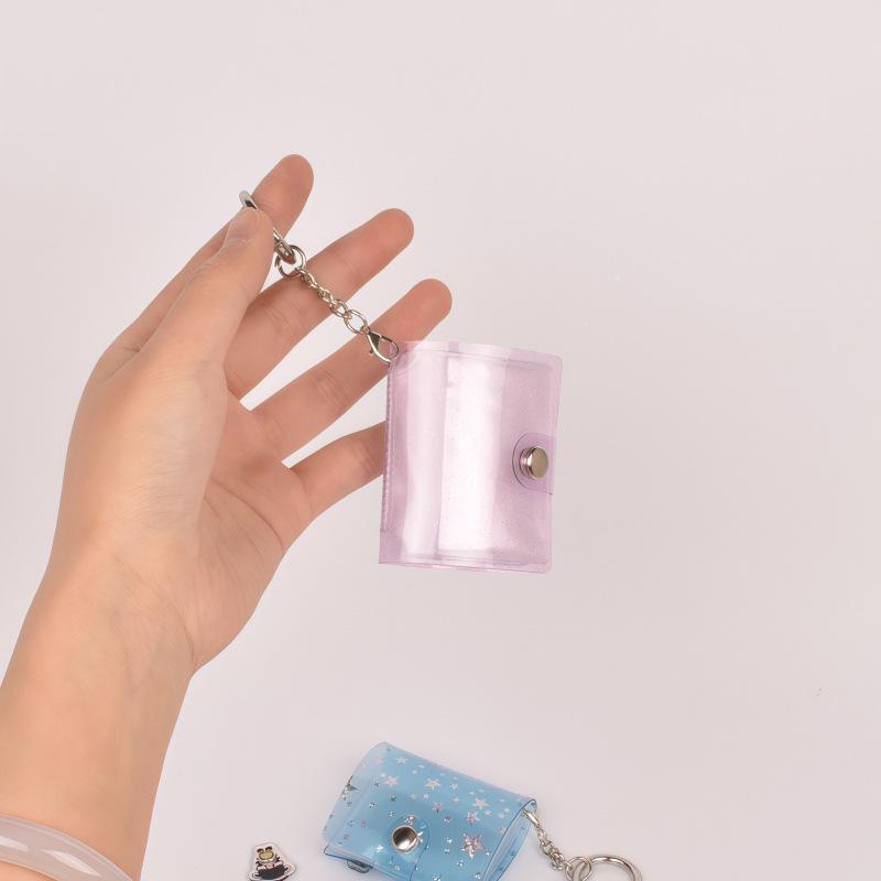 Korean Style Iridescent Laser Mini Card Holder & 1-2 Inch Keychain Photo Album