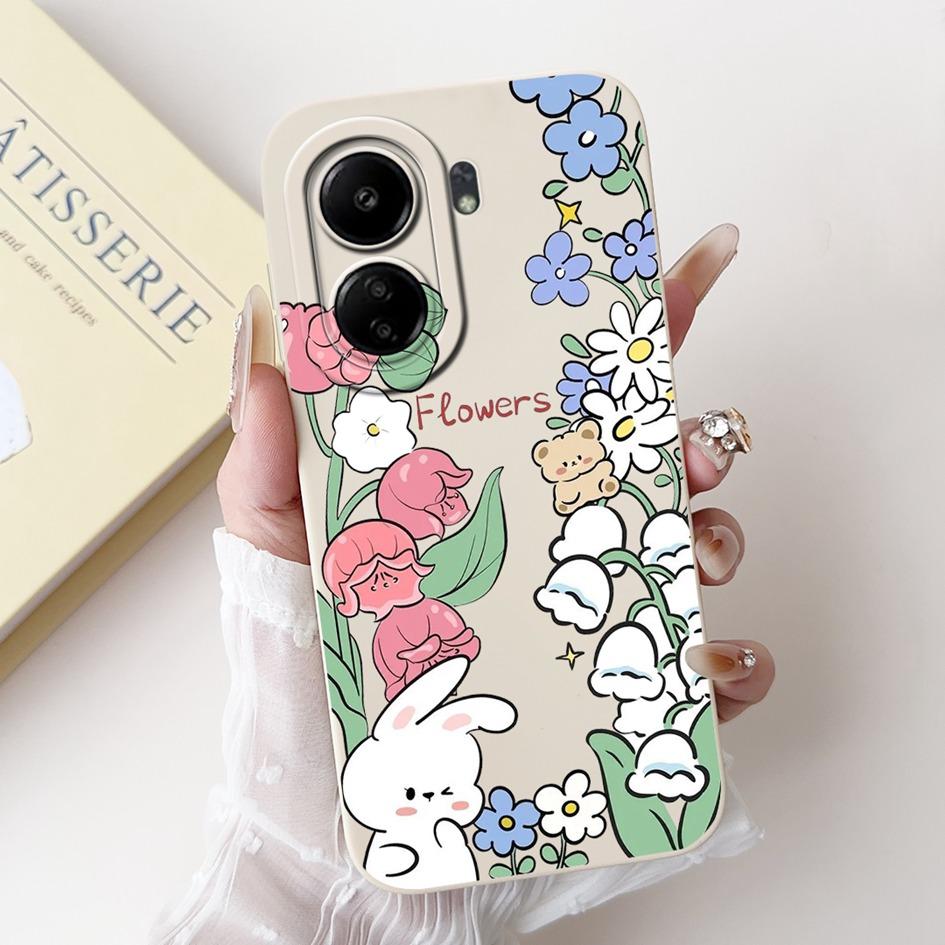 For Xiaomi Redmi 13C Case Cover Popular Flower Bowknot Soft TPU Silicone Shockproof Bumper For Xiaomi Poco C65 Redmi13C 4G Funda