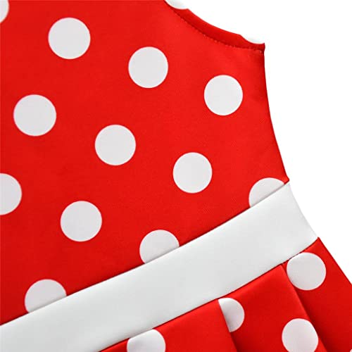 Dressy Daisy Baby Girls Polka Dot Fancy Dress, Halloween Costume, Birthday Party Outfit, Mouse Ears, Hair Hoop, Red, Ages 7-9