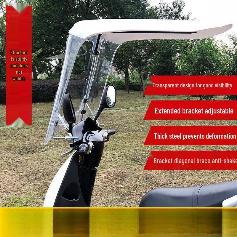 All-Weather Electric Vehicle Canopy: Sunshade, Rainproof, Windproof Motorcycle & Battery Car Shield
