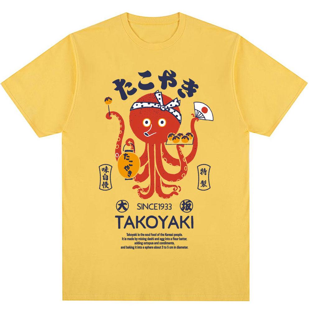 Japan Osaka Dotonbori T-Shirts Mode Herren Damen Lustig Takoyaki Osaka Betrunkener Oktopus T-Shirt Übergroß Vintage Baumwoll-T-Shirts